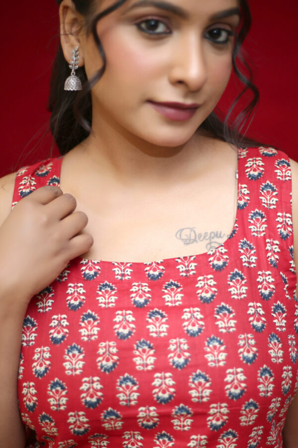 RADIANT RED KURTI - Elegant summer style - Image 3