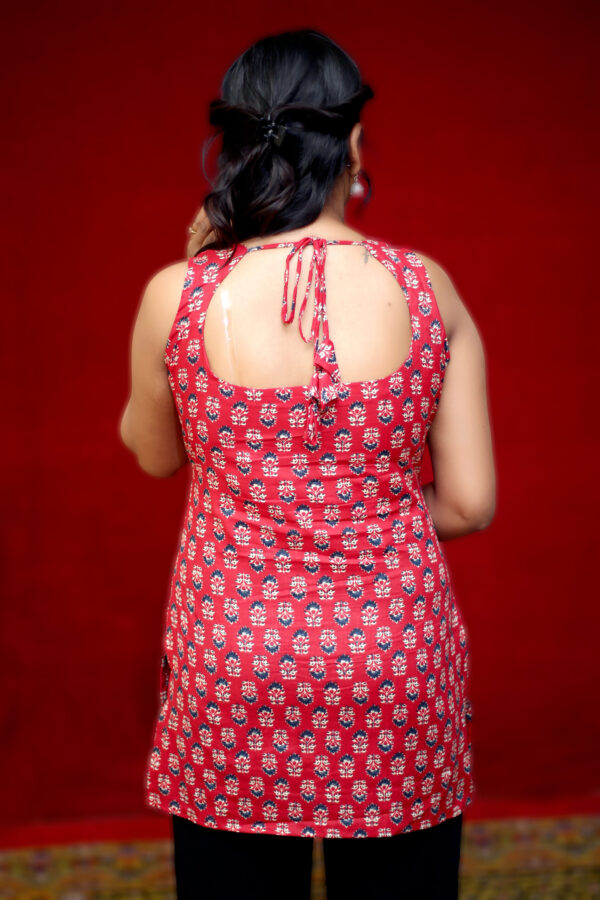 RADIANT RED KURTI - Elegant summer style - Image 4