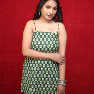 FERN GREEN ELEGANCE - corset style kurti with square neckline